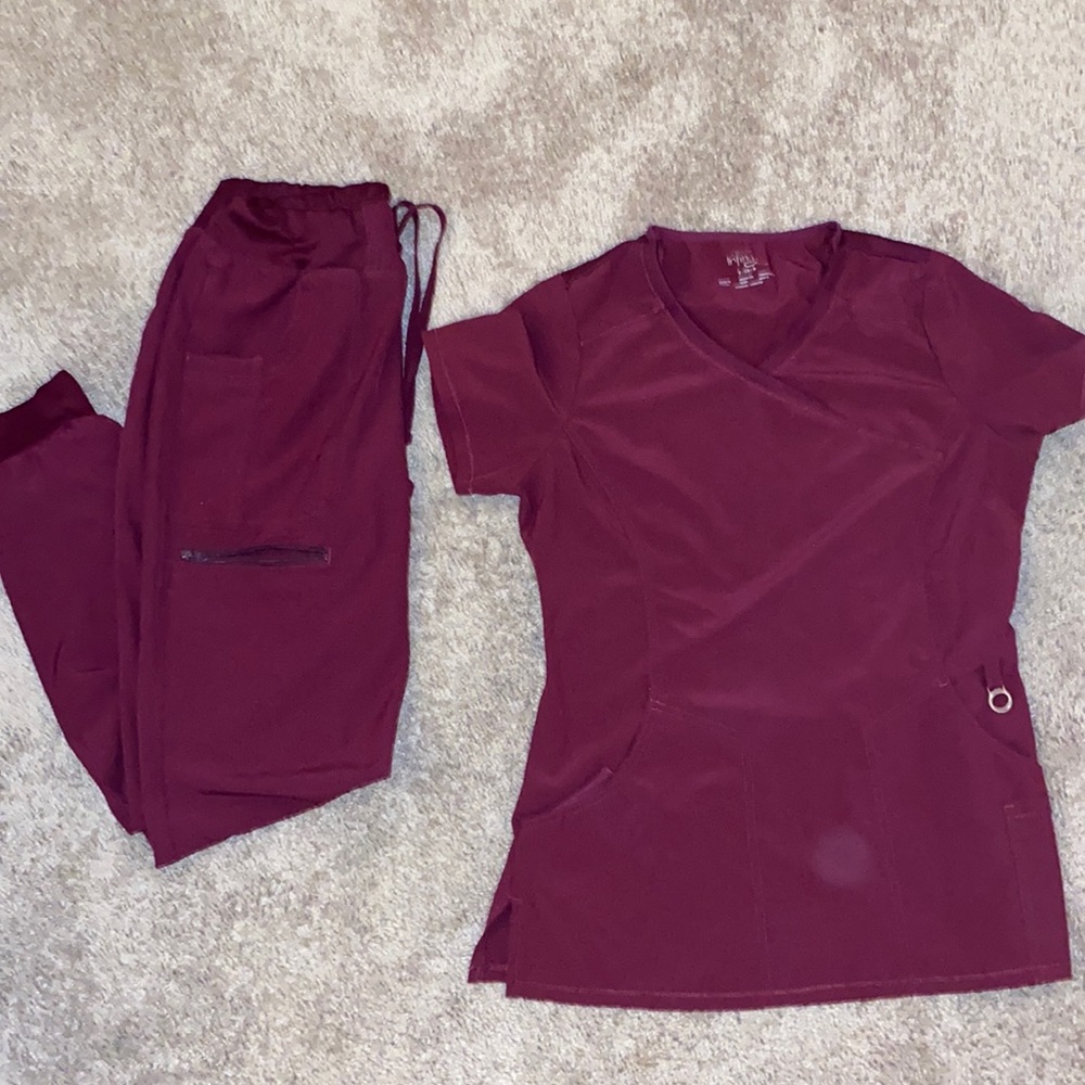 Burgundy scrubs
